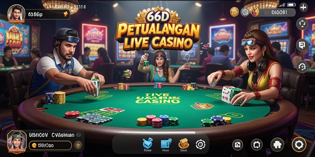 Gameplay Live Casino yang seru dan interaktif di 66D.