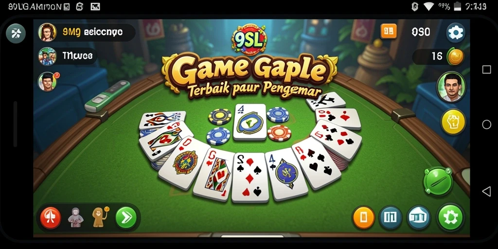 Screenshot gameplay 9SL yang menampilkan suasana seru permainan Gaple.