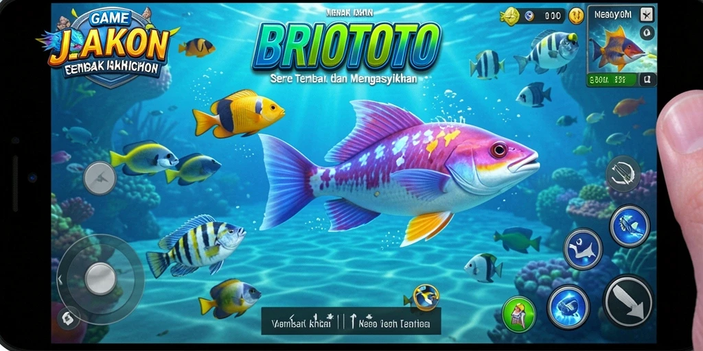 Screenshot gameplay BRIOTOTO yang penuh aksi Tembak Ikan.
