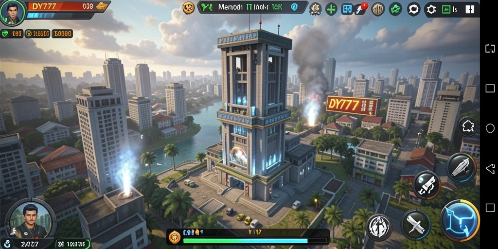 Gameplay seru dengan menara yang mempertahankan basis dari serangan musuh.
