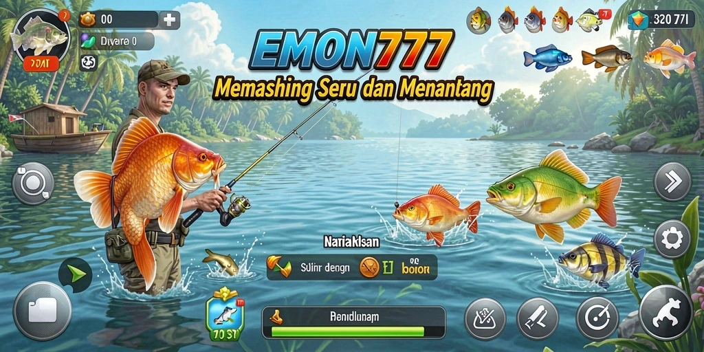Tampilan gameplay EMON777 yang menangkap momen seru saat memancing.