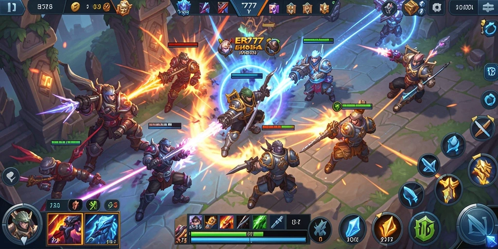Tampilan gameplay seru dalam ER777 MOBA.