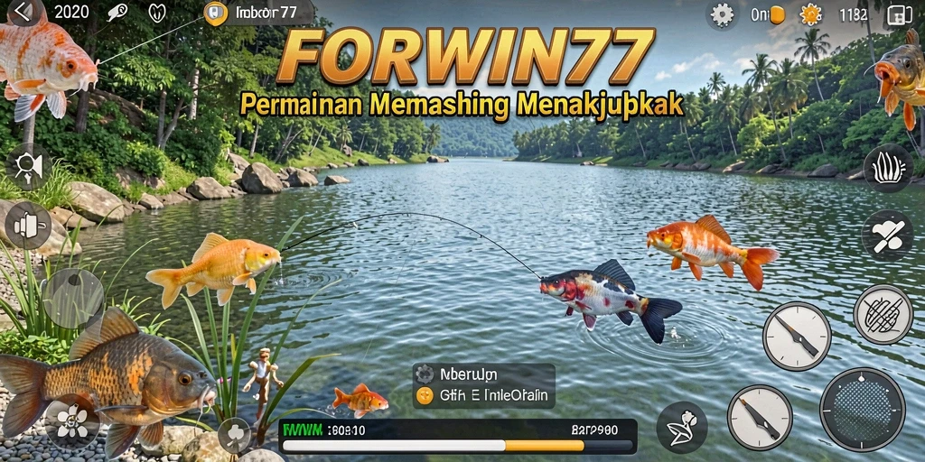 Gameplay memancing yang seru dan mendebarkan di FORWIN77.