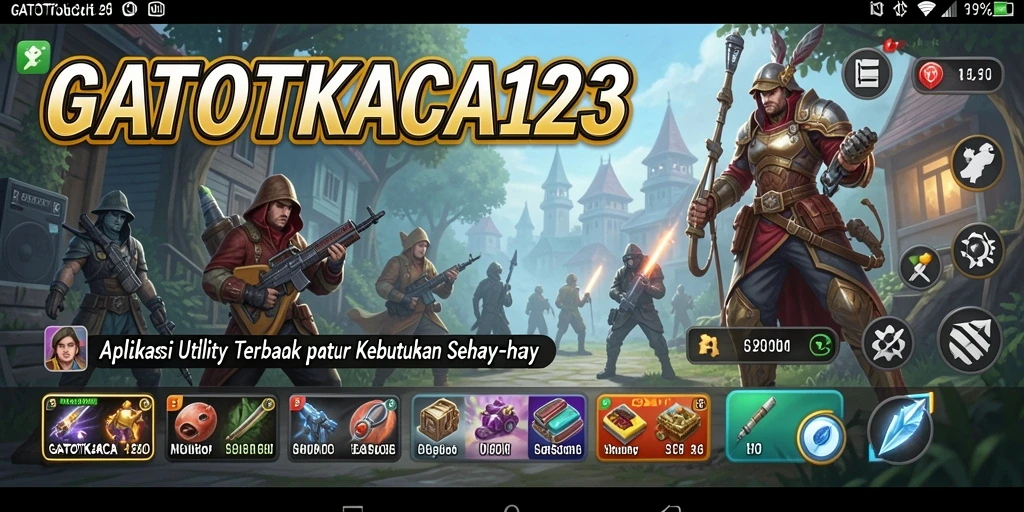 Tampilan utama GATOTKACA123 yang menunjukkan fitur-fitur Utility.