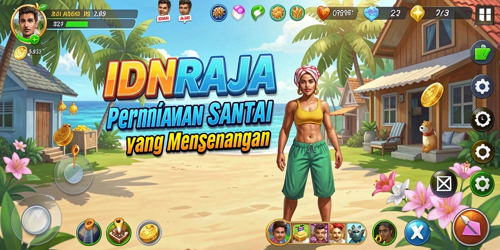Tampilan gameplay IDNRAJA yang menyenangkan dan interaktif.