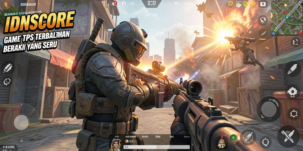 Tampilan gameplay seru di IDNSCORE dengan aksi tembak-menembak yang mendebarkan.