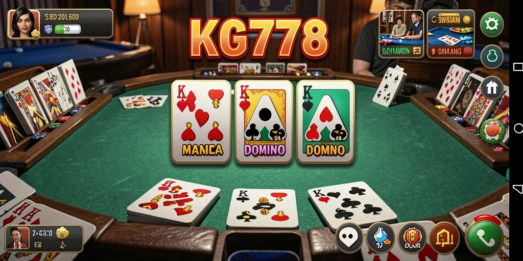 Tampilan gameplay seru dari KG778 yang menunjukkan aksi domino.
