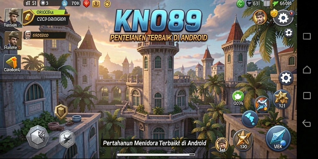Tampilan gameplay seru di KNO89 dengan menara pertahanan yang strategis.