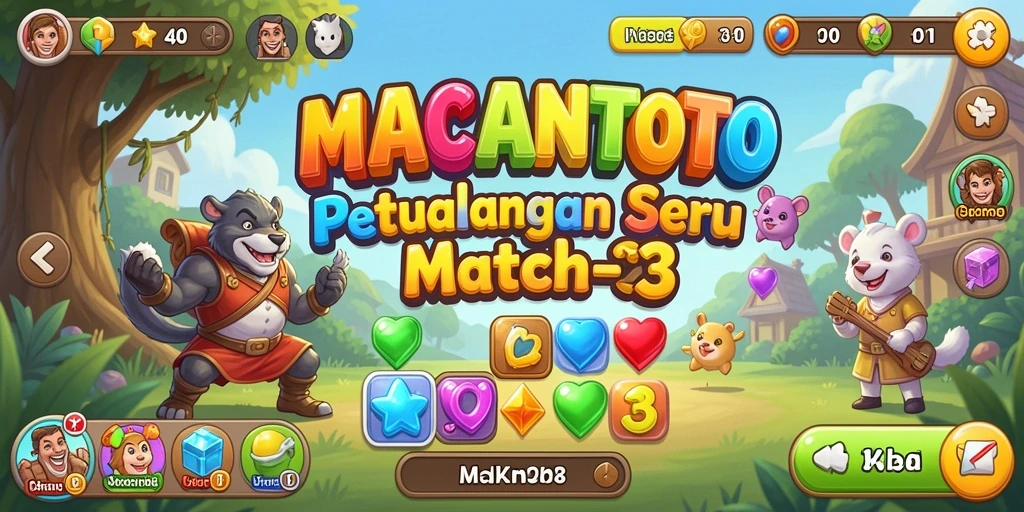 Tampilan gameplay seru di MACANTOTO dengan paduan warna-warni.