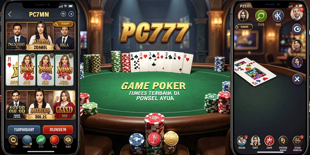 Tampilan gameplay menarik dari permainan Poker di PC777.