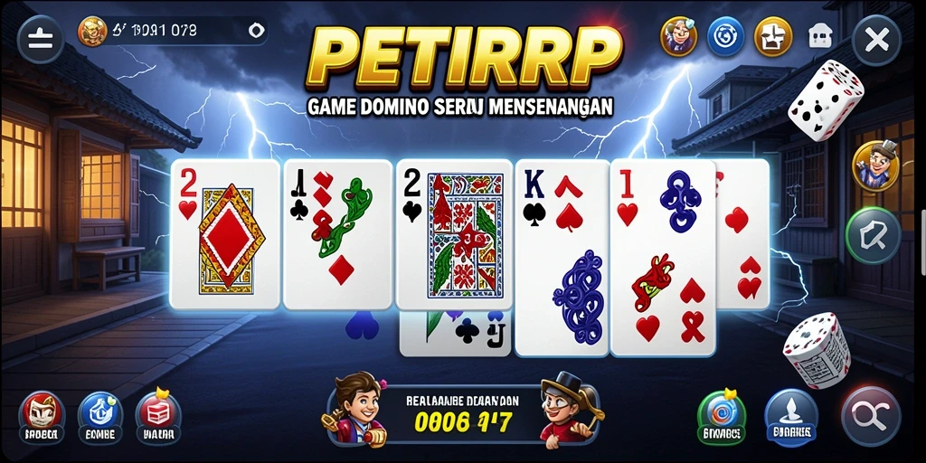 Tampilan gameplay domino yang seru dan interaktif di PETIRRP.