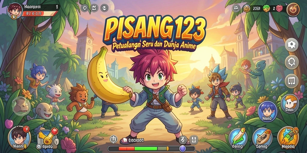 Tangkapan layar gameplay PISANG123 menampilkan aksi seru dalam dunia Anime.