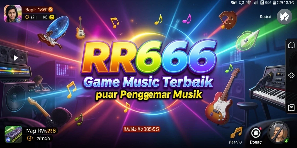 Screenshot gameplay RR666 menunjukkan aksi seru sambil bermain musik.